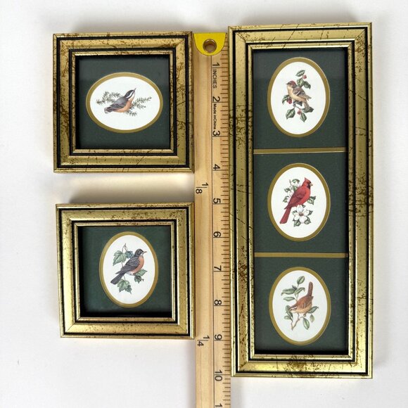 Feathered Friends Heartfelt Collection Bird Art Framed Prints Gold Frames - Picture 9 of 10